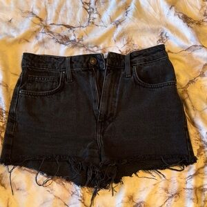 Forever 21 Black Frayed Hem Jean Shorts